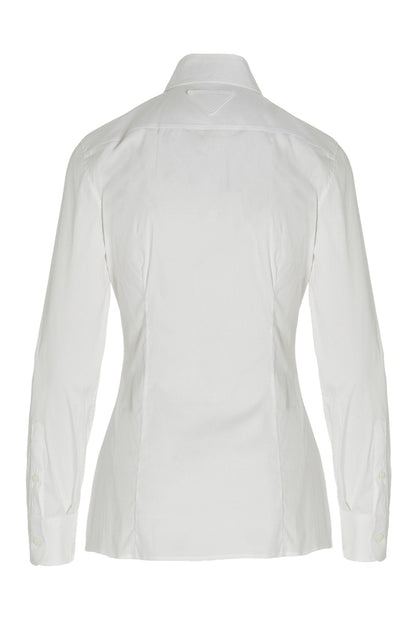 Prada Women Poplin Logo Shirt