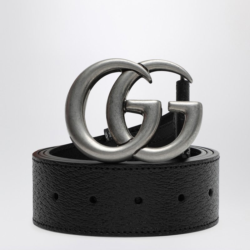 Gucci Belt With Silver-Tone Double G Buckle Men