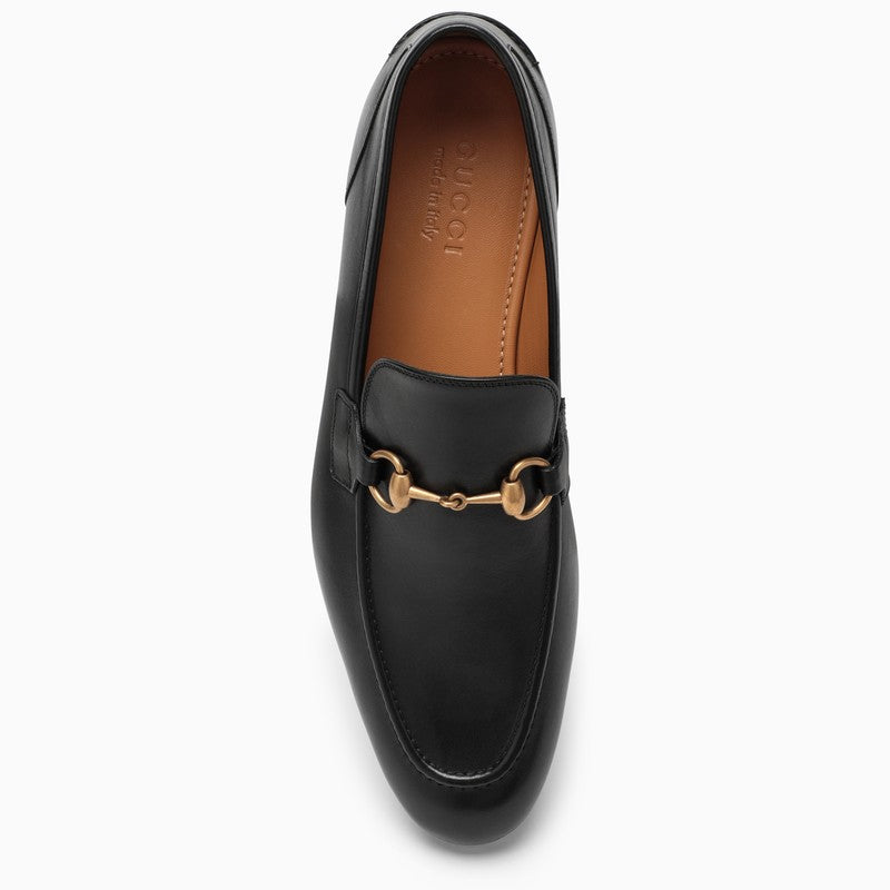 Gucci Black Leather Jordaan Loafers Men