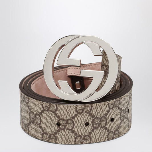 Gucci Gg Supreme Fabric Belt With Gg Buckle Men