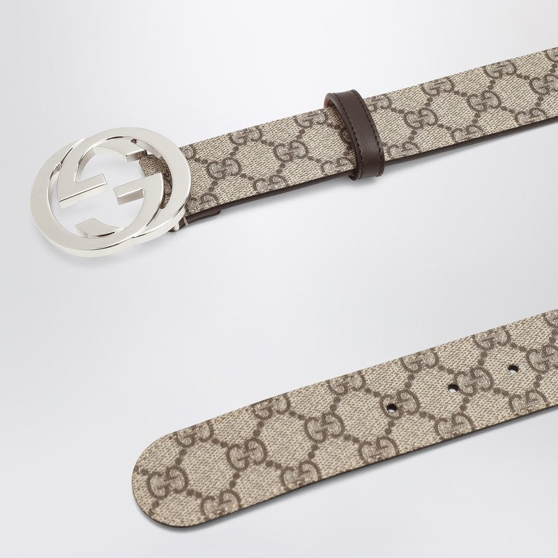 Gucci Gg Supreme Fabric Belt With Gg Buckle Men