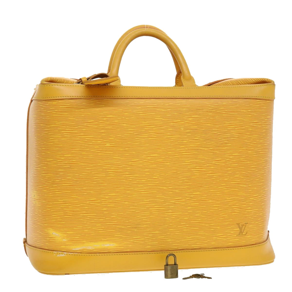 LOUIS VUITTON Epi Cruiser Bag 40 Boston Bag SPO Yellow LV Auth 42905