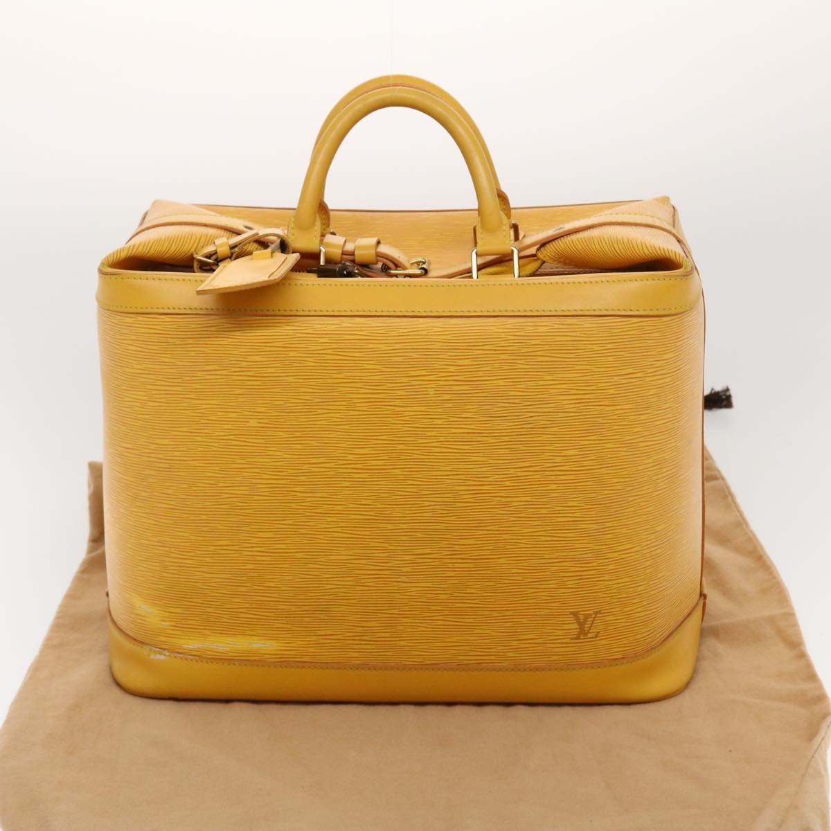 LOUIS VUITTON Epi Cruiser Bag 40 Boston Bag SPO Yellow LV Auth 42905