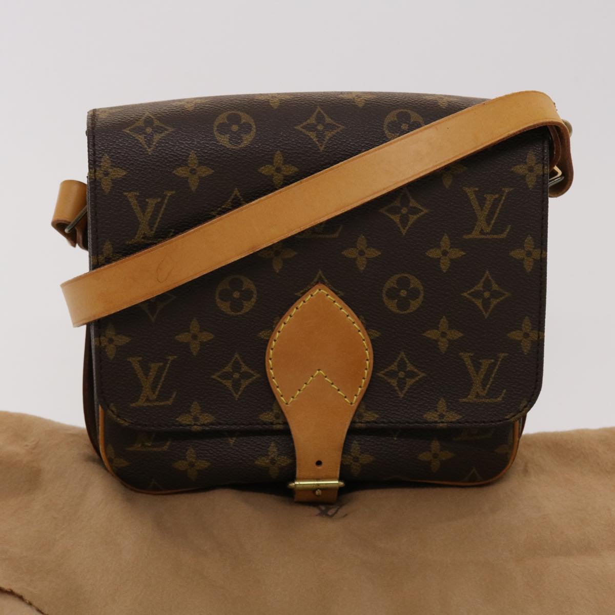 LOUIS VUITTON Monogram Cartouchiere MM Shoulder Bag M51253 LV Auth 43460