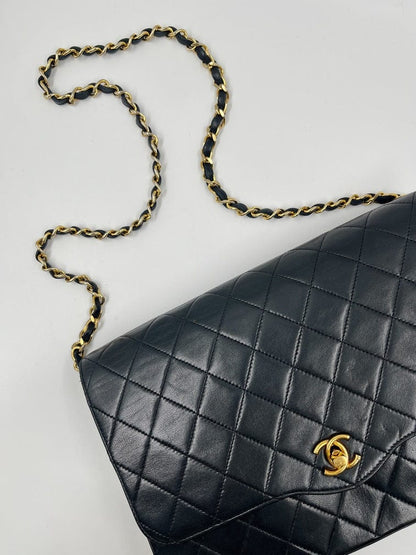 Vintage Chanel Black Single Flap Bag