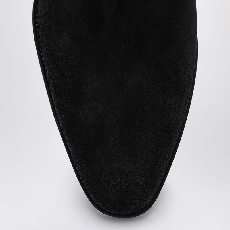 Saint Laurent Wyatt 30 Black Suede Ankle Boot Men