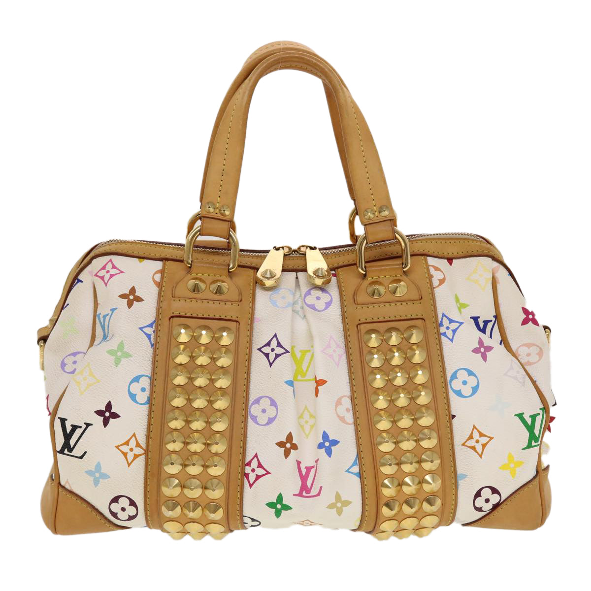 LOUIS VUITTON Monogram Multicolor Courtney MM Hand Bag White M45641 Auth 44355