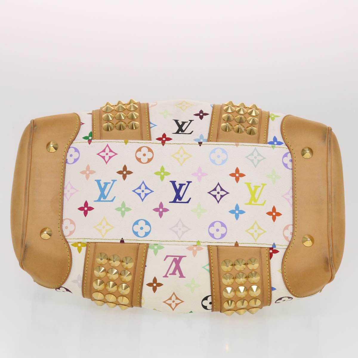 LOUIS VUITTON Monogram Multicolor Courtney MM Hand Bag White M45641 Auth 44355