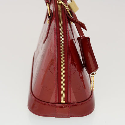 LOUIS VUITTON Vernis Rayure Alma BB Hand Bag Red M915593 LV Auth 44749