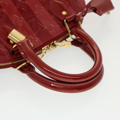 LOUIS VUITTON Vernis Rayure Alma BB Hand Bag Red M915593 LV Auth 44749