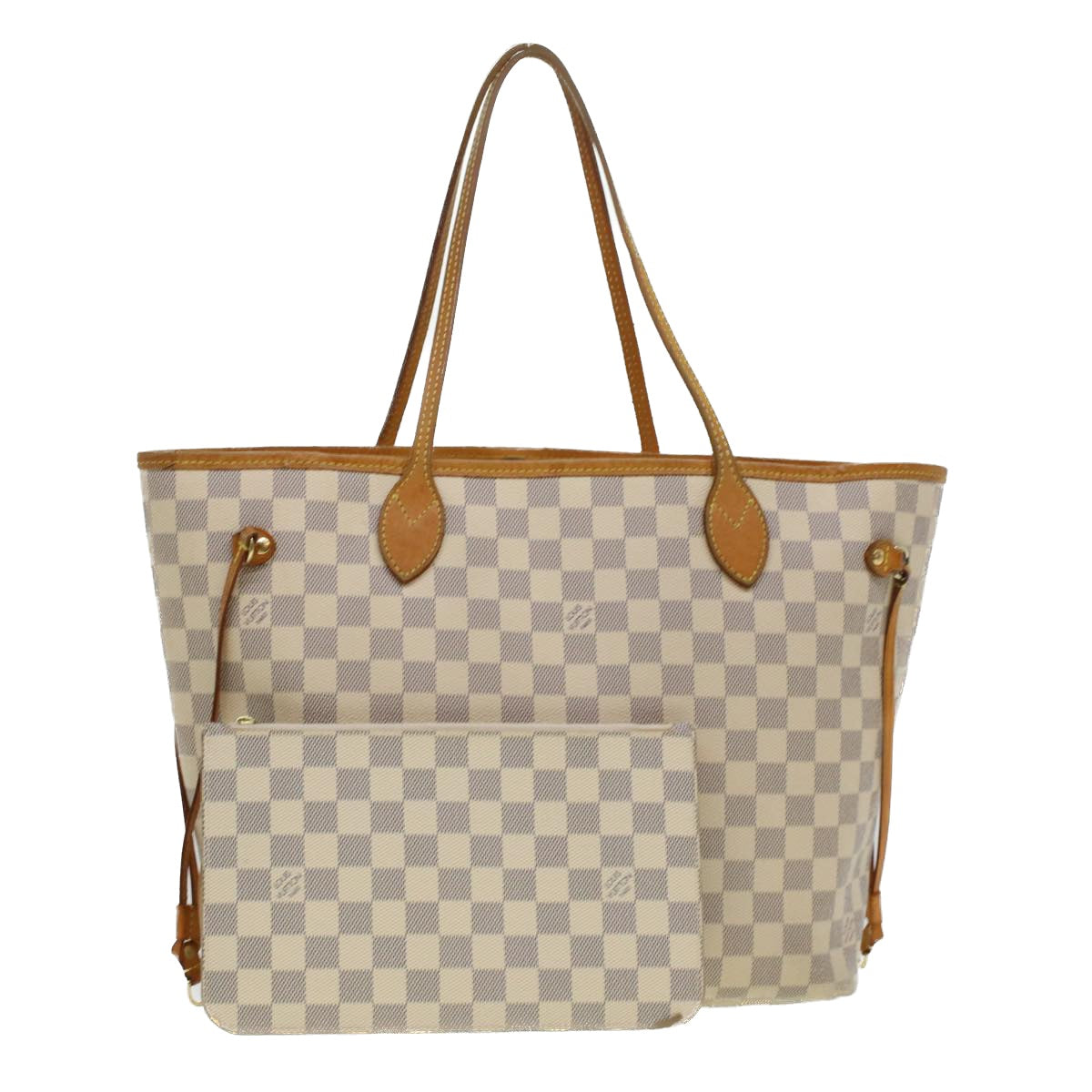 LOUIS VUITTON Damier Azur Neverfull MM Tote Bag N41605 LV Auth 45252