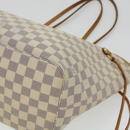 LOUIS VUITTON Damier Azur Neverfull MM Tote Bag N41605 LV Auth 45252