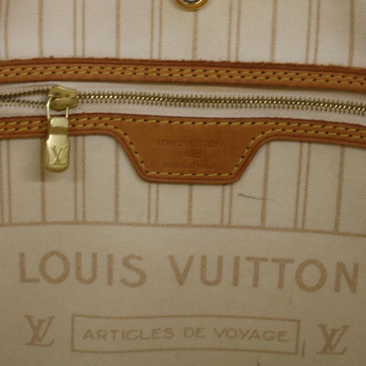 LOUIS VUITTON Damier Azur Neverfull MM Tote Bag N41605 LV Auth 45252