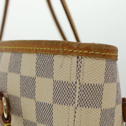 LOUIS VUITTON Damier Azur Neverfull MM Tote Bag N41605 LV Auth 45252