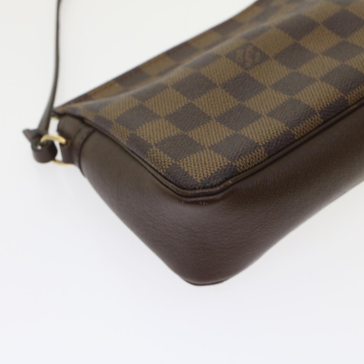 LOUIS VUITTON Damier Ebene Trousse Make Up Pouch N51982 LV Auth 45580