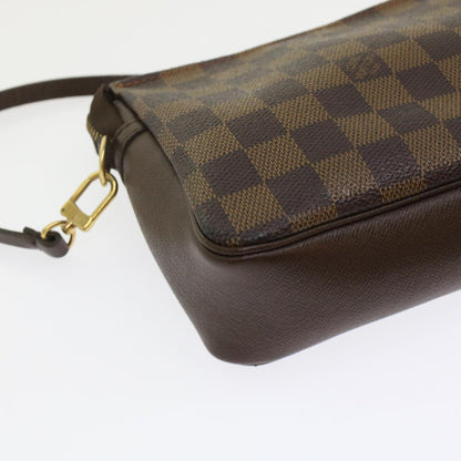 LOUIS VUITTON Damier Ebene Trousse Make Up Pouch N51982 LV Auth 45580