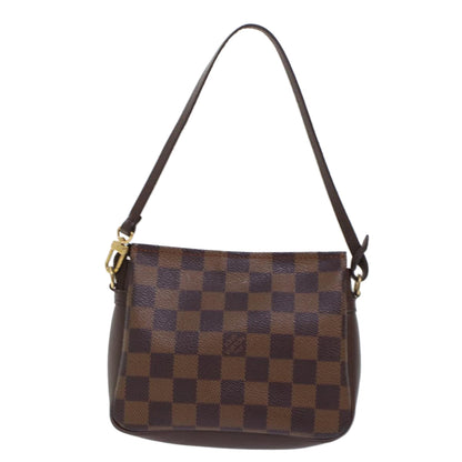 LOUIS VUITTON Damier Ebene Trousse Make Up Pouch N51982 LV Auth 45580