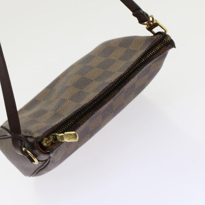 LOUIS VUITTON Damier Ebene Trousse Make Up Pouch N51982 LV Auth 45580