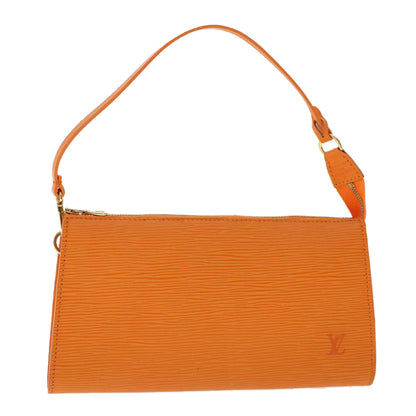 LOUIS VUITTON Epi Pochette Accessoires Pouch Orange Mandarin M5294H Auth 46437