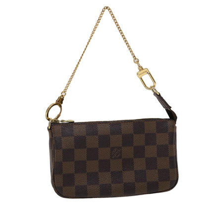 LOUIS VUITTON Damier Ebene Mini Pochette Accessoires Pouch N58009 LV Auth 46648