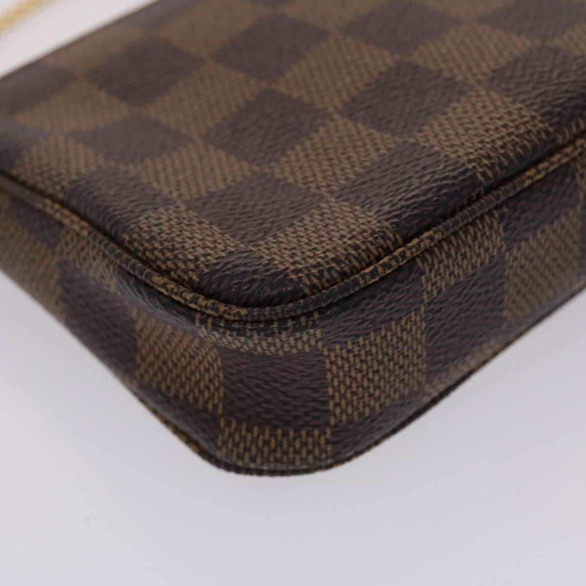 LOUIS VUITTON Damier Ebene Mini Pochette Accessoires Pouch N58009 LV Auth 46648