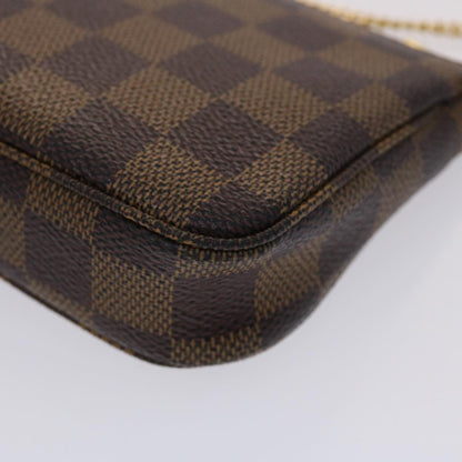 LOUIS VUITTON Damier Ebene Mini Pochette Accessoires Pouch N58009 LV Auth 46648