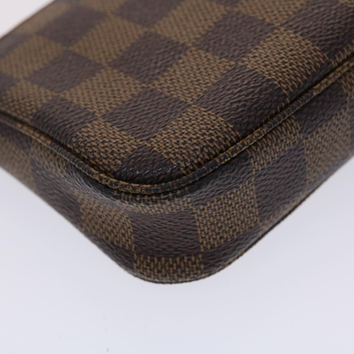 LOUIS VUITTON Damier Ebene Mini Pochette Accessoires Pouch N58009 LV Auth 46648