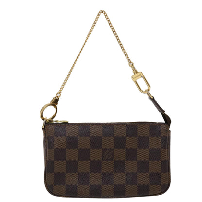 LOUIS VUITTON Damier Ebene Mini Pochette Accessoires Pouch N58009 LV Auth 46648