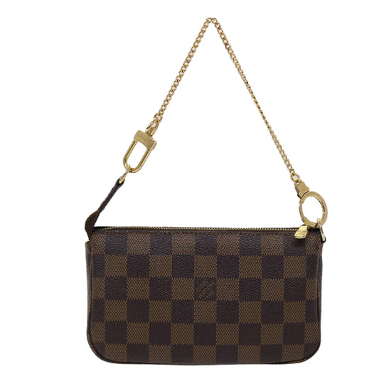 LOUIS VUITTON Damier Ebene Mini Pochette Accessoires Pouch N58009 LV Auth 46648