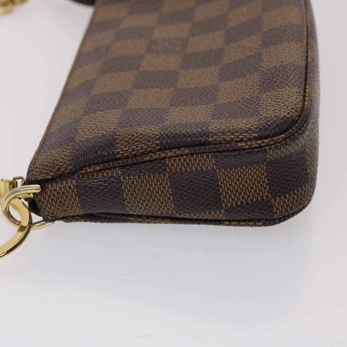 LOUIS VUITTON Damier Ebene Mini Pochette Accessoires Pouch N58009 LV Auth 46648