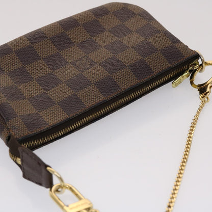 LOUIS VUITTON Damier Ebene Mini Pochette Accessoires Pouch N58009 LV Auth 46648