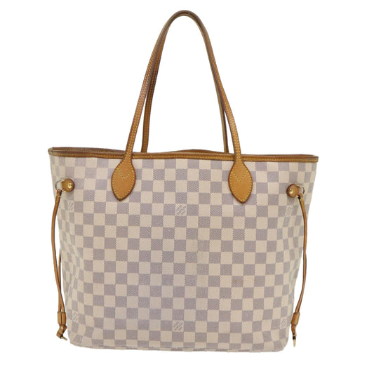 LOUIS VUITTON Damier Azur Neverfull MM Tote Bag N41605 LV Auth 46649