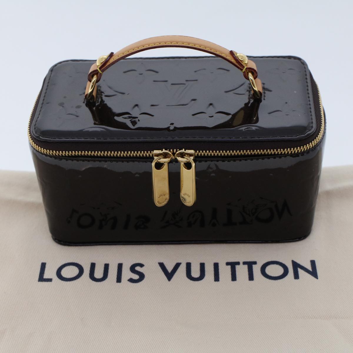 LOUIS VUITTON Monogram Vernis Jewel Case Amarante M91272 LV Auth 46885A