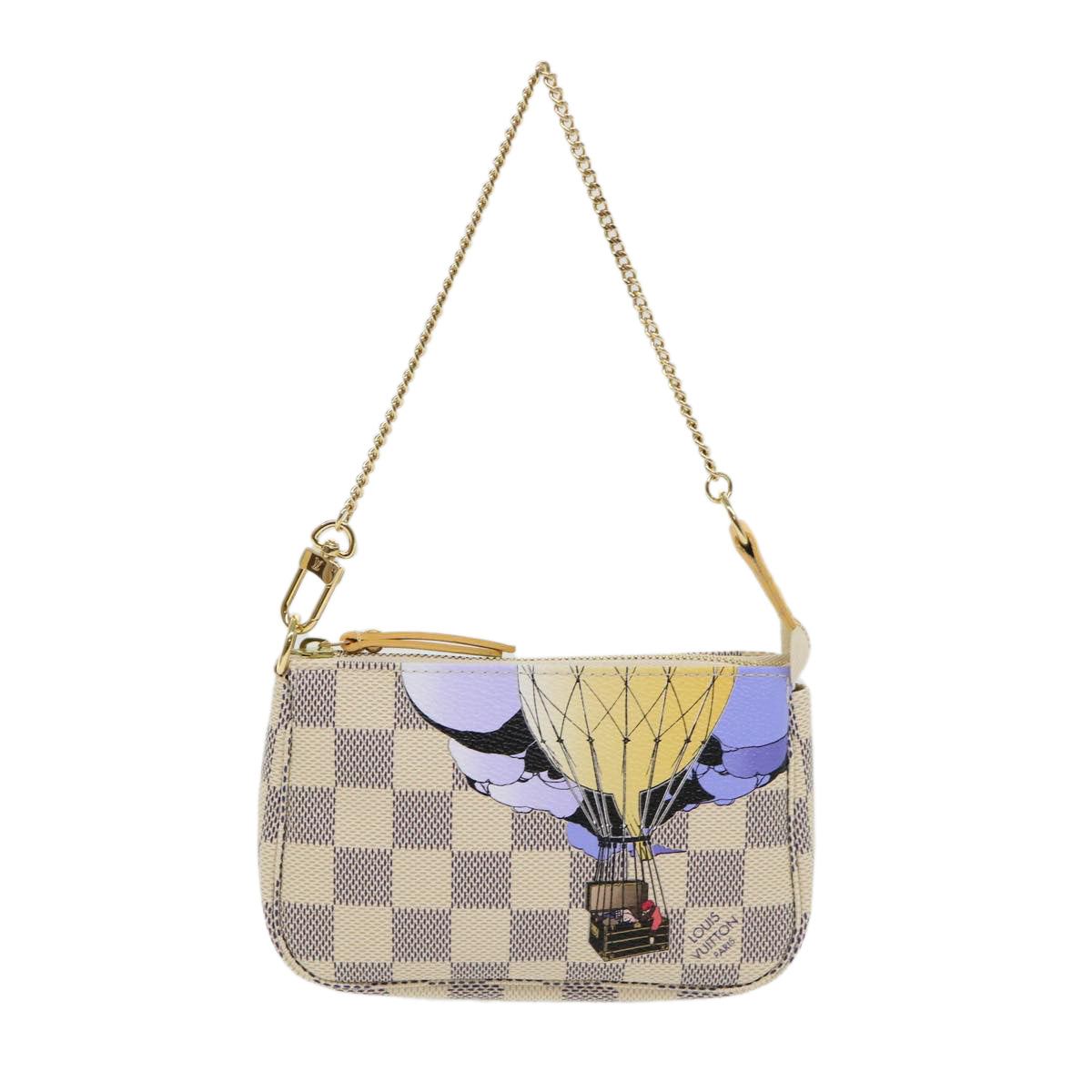 LOUIS VUITTON Damier Azur Mini Pochette Accessoires Pouch N63005 LV Auth 46968A