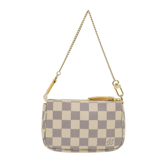 LOUIS VUITTON Damier Azur Mini Pochette Accessoires Pouch N63005 LV Auth 46968A