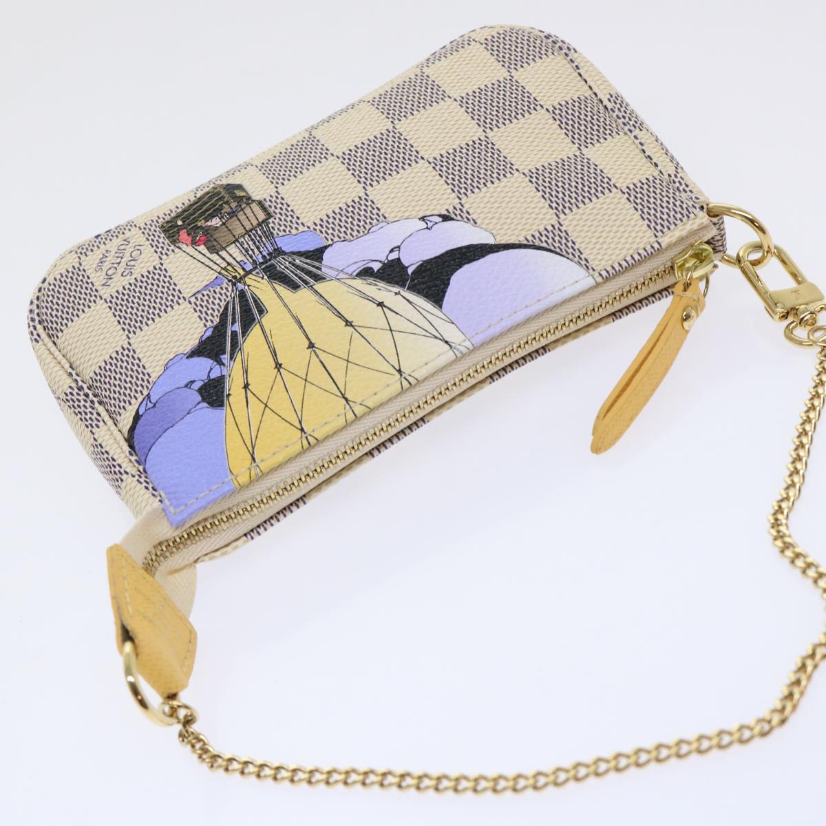 LOUIS VUITTON Damier Azur Mini Pochette Accessoires Pouch N63005 LV Auth 46968A