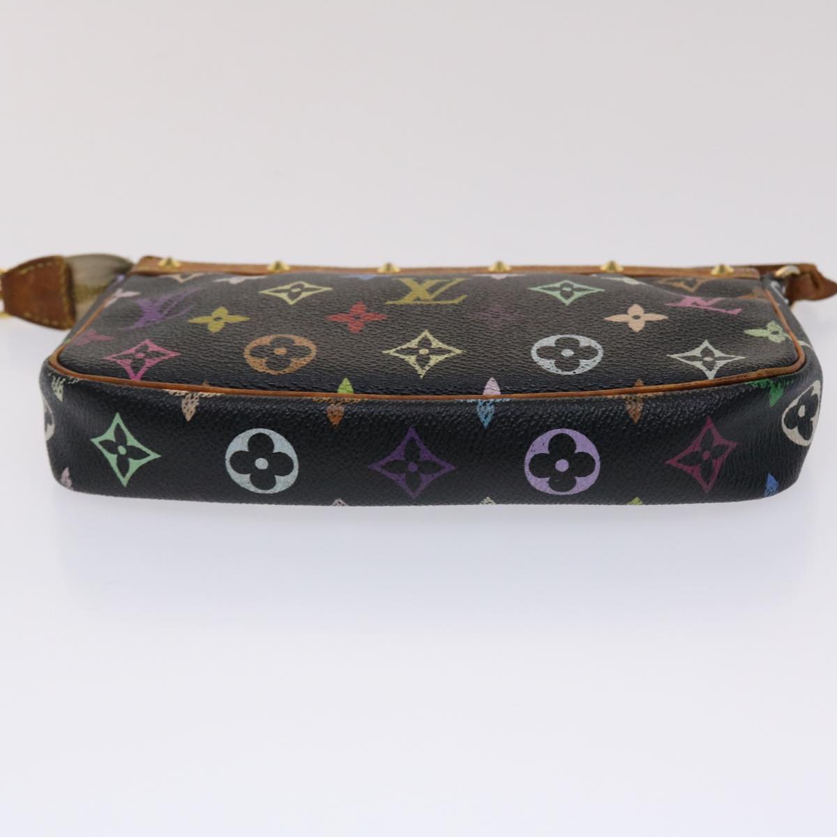 LOUIS VUITTON Monogram Multicolor Pochette Accessoires Black M92648 Auth 46977