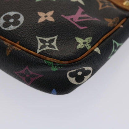 LOUIS VUITTON Monogram Multicolor Pochette Accessoires Black M92648 Auth 46977