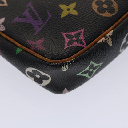 LOUIS VUITTON Monogram Multicolor Pochette Accessoires Black M92648 Auth 46977