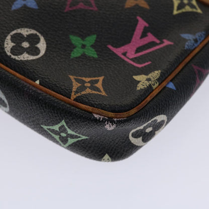 LOUIS VUITTON Monogram Multicolor Pochette Accessoires Black M92648 Auth 46977