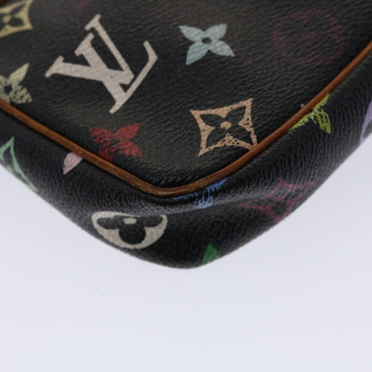 LOUIS VUITTON Monogram Multicolor Pochette Accessoires Black M92648 Auth 46977