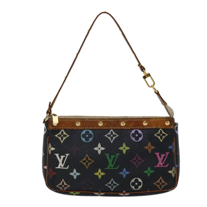 LOUIS VUITTON Monogram Multicolor Pochette Accessoires Black M92648 Auth 46977