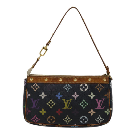 LOUIS VUITTON Monogram Multicolor Pochette Accessoires Black M92648 Auth 46977