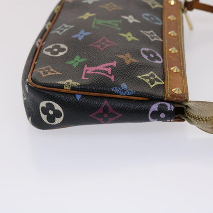 LOUIS VUITTON Monogram Multicolor Pochette Accessoires Black M92648 Auth 46977