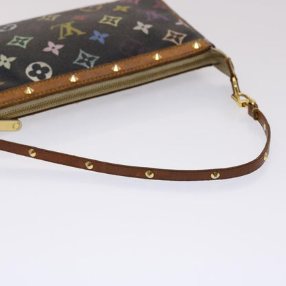 LOUIS VUITTON Monogram Multicolor Pochette Accessoires Black M92648 Auth 46977