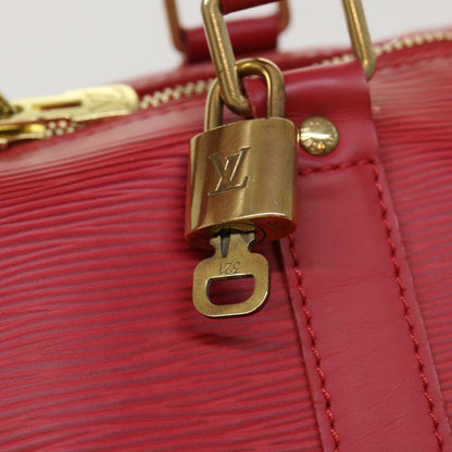 LOUIS VUITTON Epi Keepall 55 Boston Bag Red M42957 LV Auth 47095