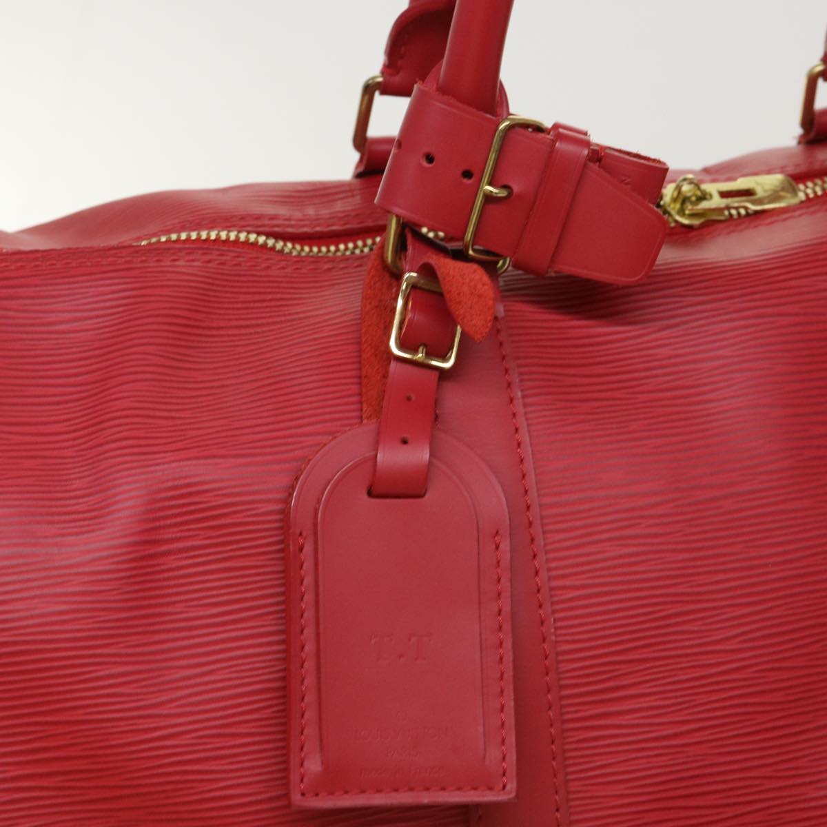 LOUIS VUITTON Epi Keepall 55 Boston Bag Red M42957 LV Auth 47095