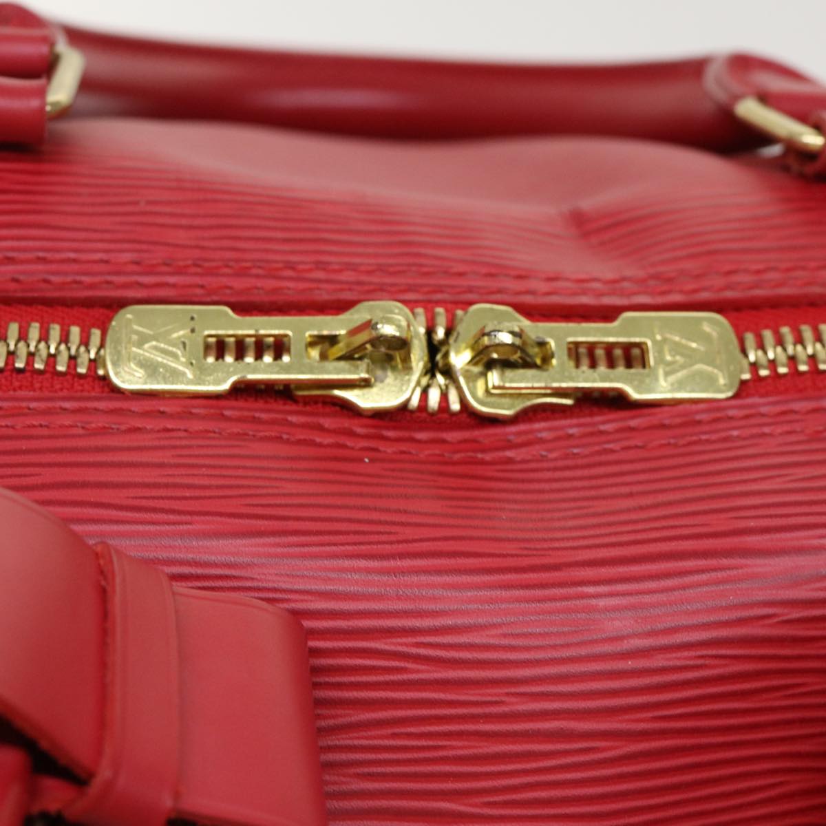 LOUIS VUITTON Epi Keepall 55 Boston Bag Red M42957 LV Auth 47095