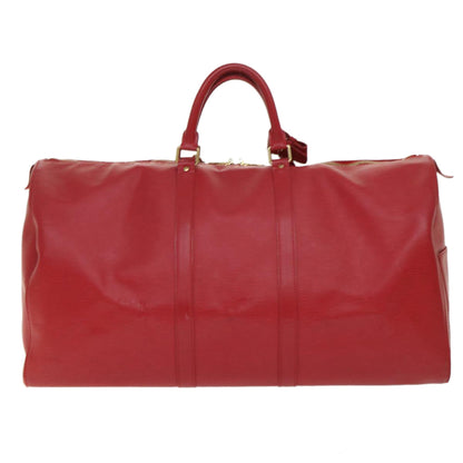 LOUIS VUITTON Epi Keepall 55 Boston Bag Red M42957 LV Auth 47095