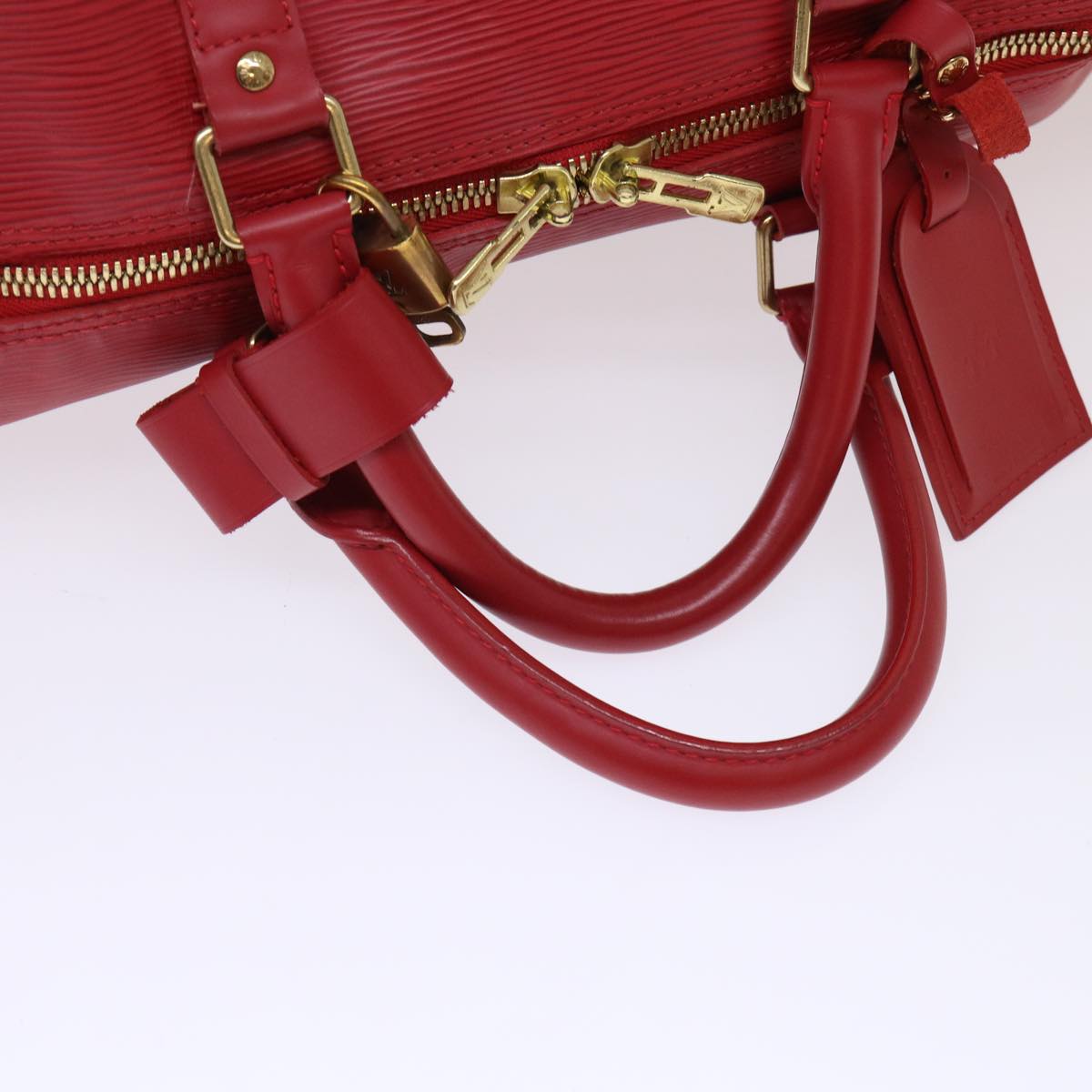 LOUIS VUITTON Epi Keepall 55 Boston Bag Red M42957 LV Auth 47095